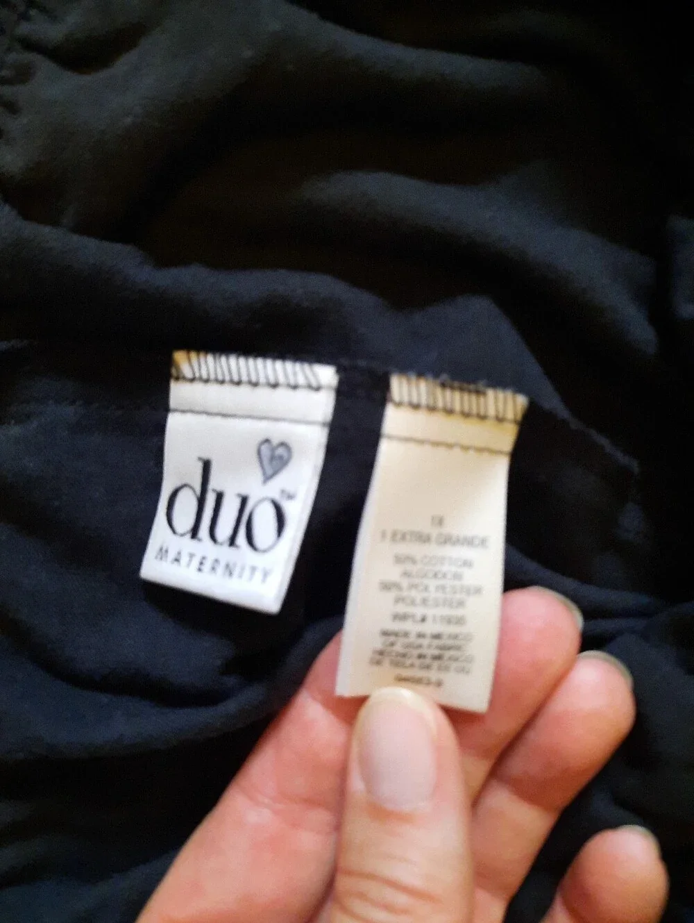 Vintage 90s Duo Maternity Cotton Blend Black Short Overalls Size 1X